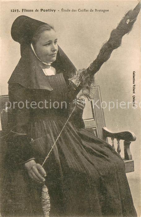 Pontivy Fileuse Etude des Coiffes de Bretagne