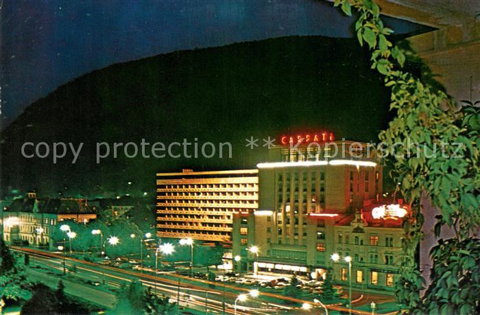 Brasov Brasso Kronstadt Hotel Carpati Nachtaufnahme