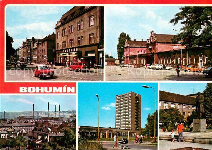 Bohumin Oderberg Teilansichten Innenstadt Hochhaus Denkmal Statue