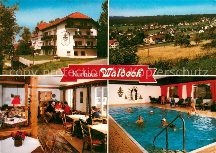 Hallwangen Kurhaus Waldeck Gastraum Hallenbad Panorama