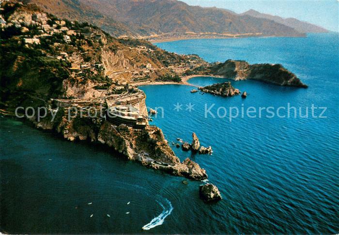 Taormina Sizilien Il Capo Taormina Isola Bella e Capo S Andrea dall aereo
