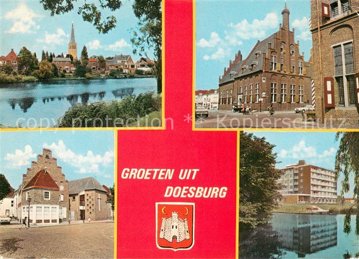 Doesburg Gezicht op toren Stadhuis Oude gevels Verzorgingstehuis IJsselzicht