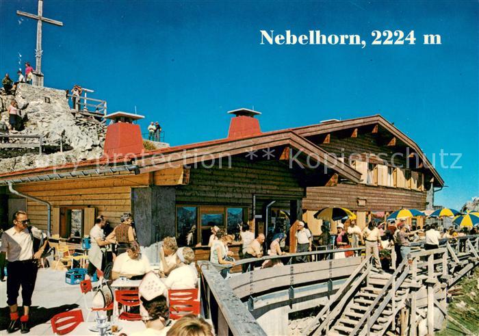 Oberstdorf Nebelhorn Gipfelhuette Aussichtsterrasse Gipfelkreuz Huber Karte Nr 8