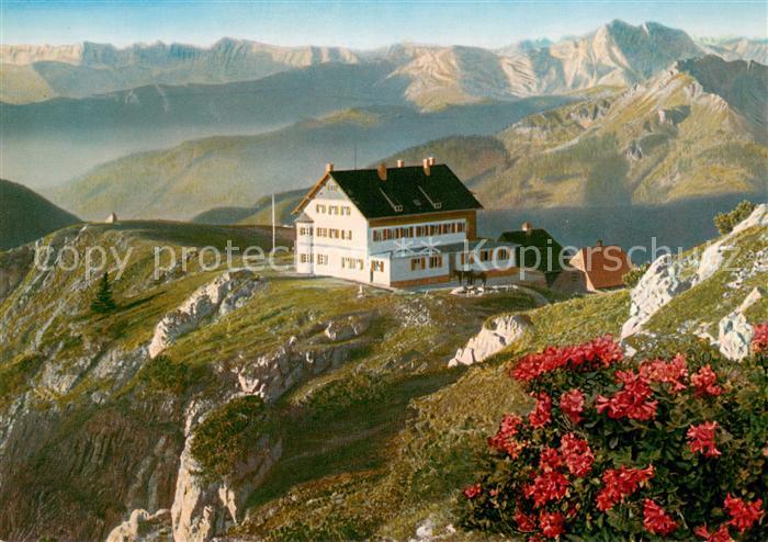 Rotwandhaus Berghaus Fernsicht Blick gegen Rofan und Guffert Alpenpanorama