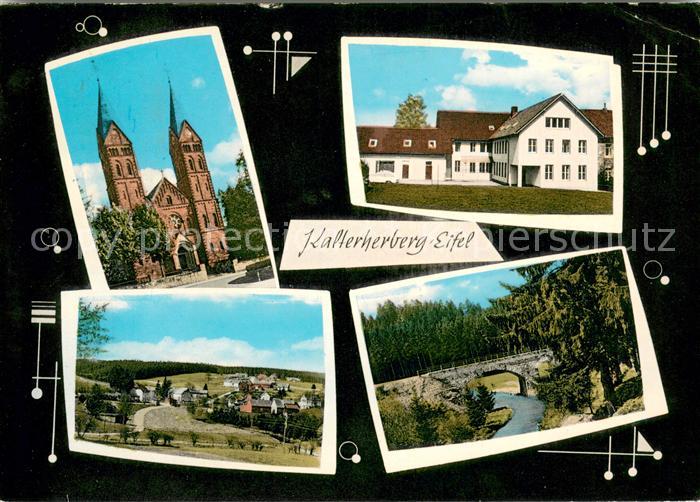 Kalterherberg Teilansichten Kirche Bruecke Landschaftspanorama
