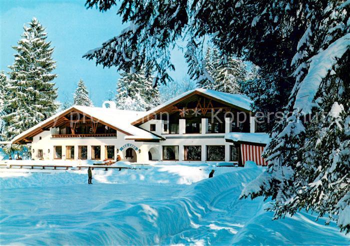 GARMISCH-PARTENKIRCHEN Bayern Cafe Restaurant Riessersee Winterlandschaft Huber