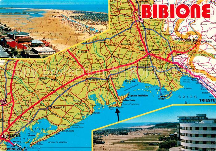 Bibione Strandpartie Hotel Gebietskarte