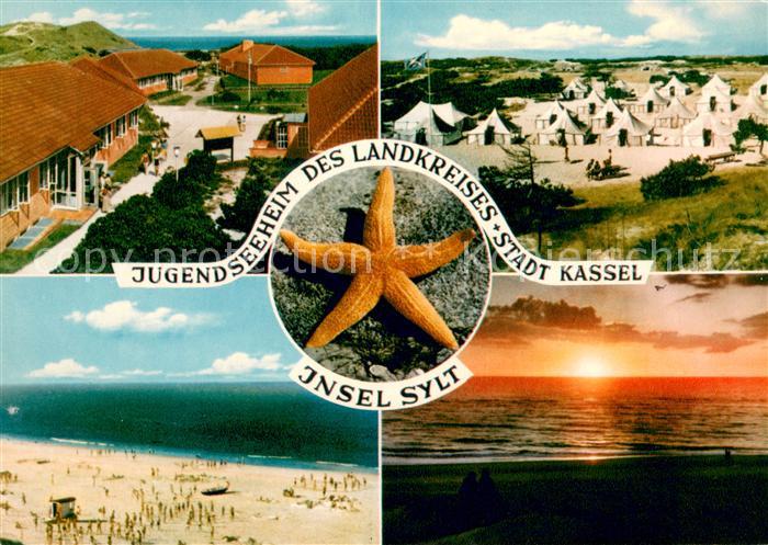 Insel Sylt Jugendseeheim des Landkreises Stadt Kassel Strand Seestern Stimmungsb