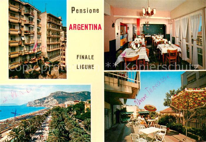 Finale Ligure Pensione Argentina Gaststube Terrasse Strand