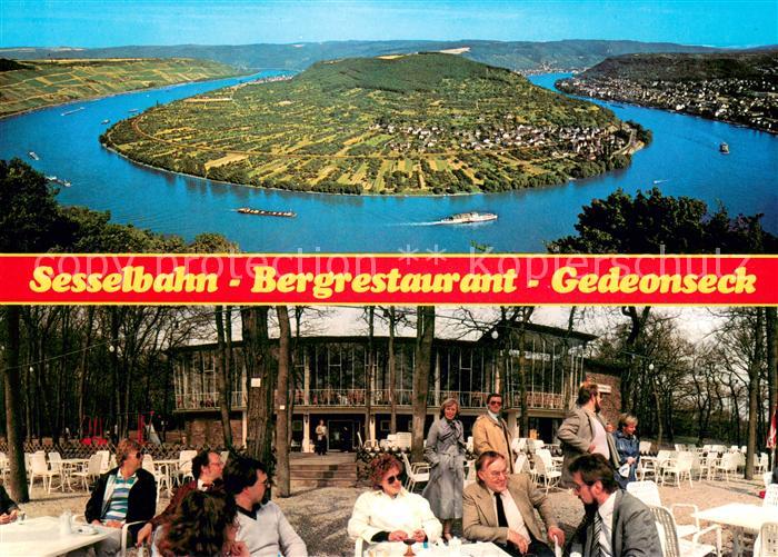 Boppard Rhein Fliegeraufnahme Sesselbahn Bergrestaurant Gedeonseck Terrasse