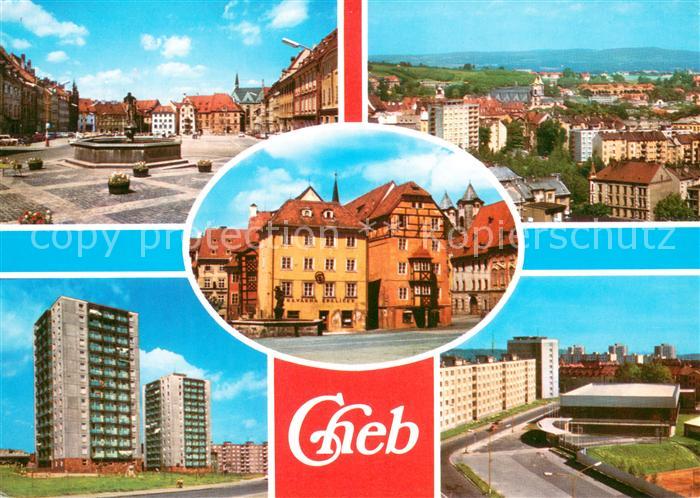 Cheb Eger Teilansichten Panorama Hochhaeuser