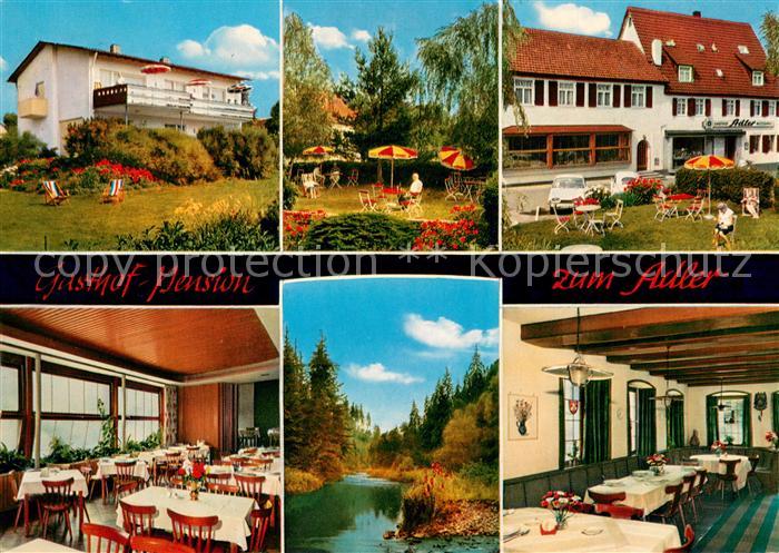 Muehlhausen Tiefenbronn Gasthof Pension zum Adler Gastraeume Panorama Liegewiese