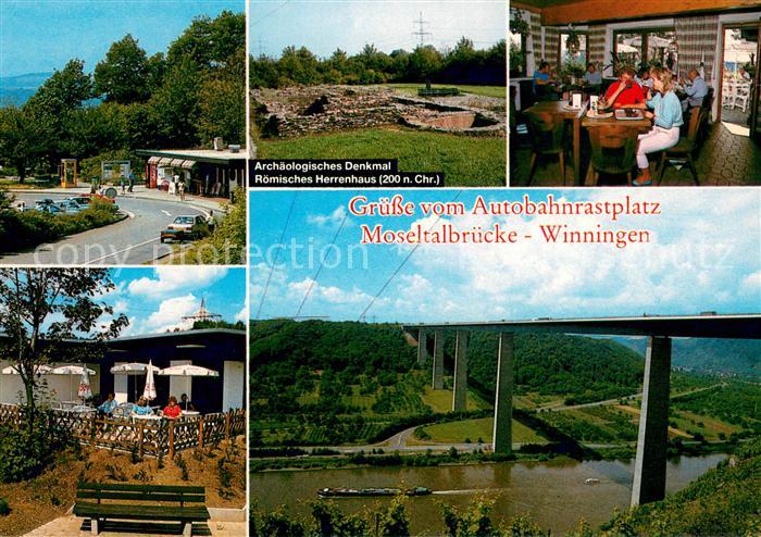 Winningen Mosel Autobahnrastplatz Moseltalbruecke Roem Herrenhaus Gastraum Terra