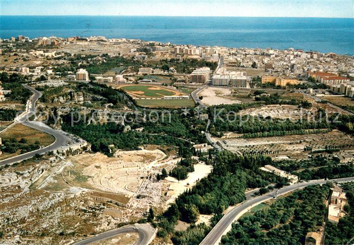 Siracusa Zona archeologica Fliegeraufnahme