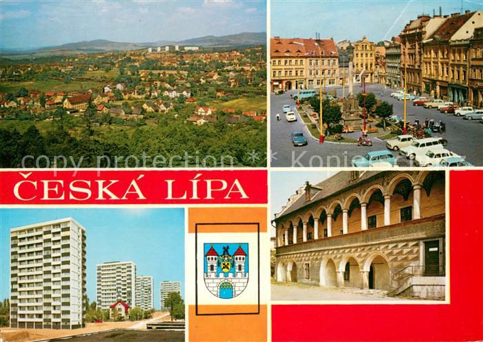 Ceska Lipa Boehmisch Leipa Stadtpanorama Platz Altstadt Wohnsiedlung Hochhaeuser