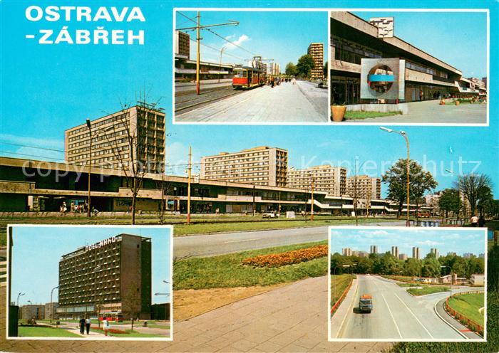 Ostrava Zabreh Bahnhof Einkaufszentrum Wohnsiedlung Hochhaeuser Hauptstrasse