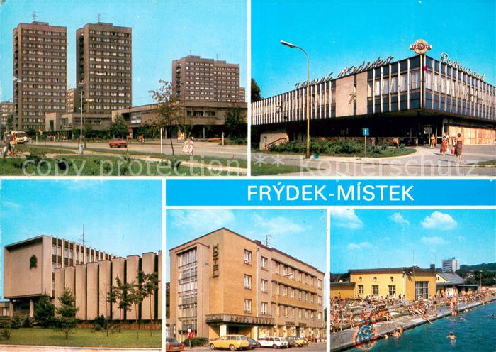 Frydek-Mistek Hochhaeuser Restaurant Hotel Freibad