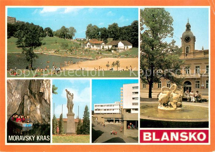 Blansko Erholungsgebiet Badesee Hoehle Denkmal Brunnen Einkaufszentrum