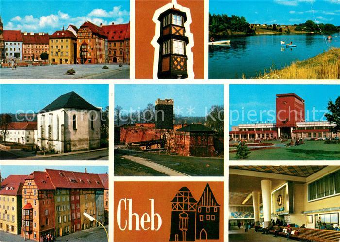 Cheb Eger Teilansichten Innenstadt Altstadt Gebaeude Partie am Eger