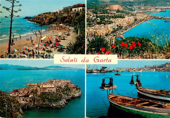 Gaeta Kuestenpanorama Strand Hafen Halbinsel Fischerboote