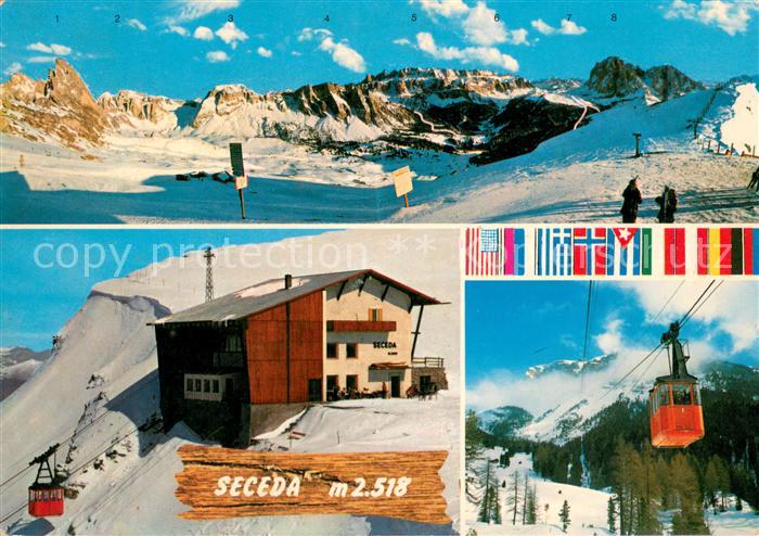 St Christina Groeden Panorama Wintersportplatz Dolomiten Bergstation Seceda Berg