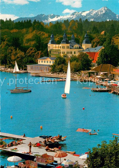 Velden Woerthersee Schlosshotel Velden mit Mittagskogel