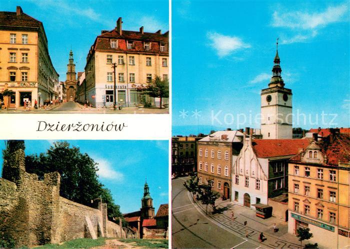 Dzierzoniow Reichenbach Fragment placu Winosci Mury iejskie z XIII wieku Ratusz