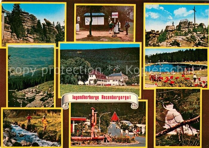 Klafferstrass Jugendherberge Rosenbergergut Panorama Bayerischer Wald Wasserfall