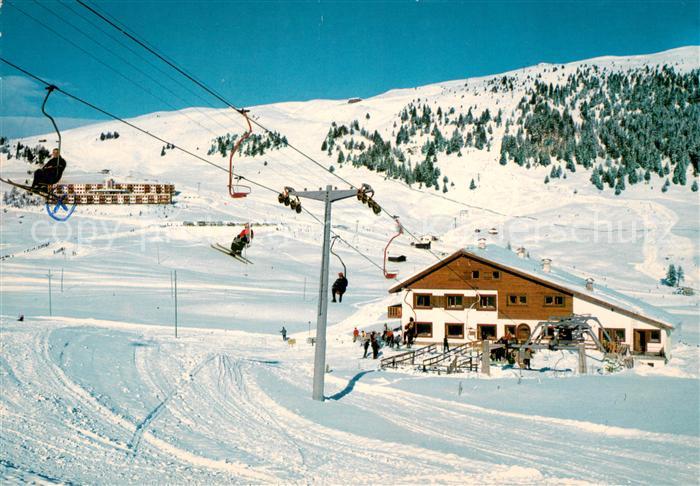 Seiser Alm Dolomiten Panorama Lift gegen Puflatsch Wintersportplatz Dolomiten