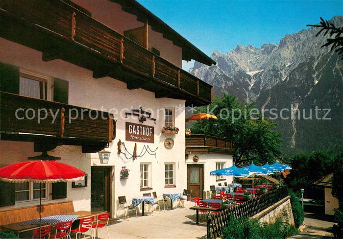 Mittenwald Bayern Gasthof Hornsteiner Terrasse
