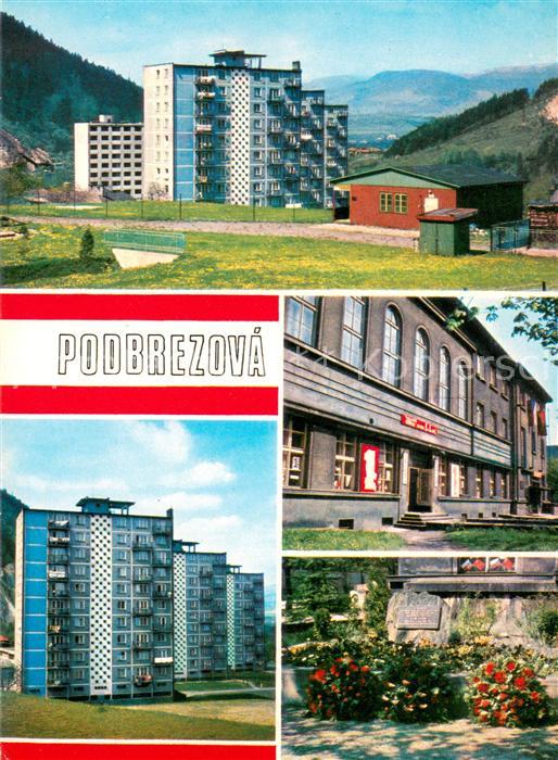 Podbrezova Hochhaeuser Wohnblocks Restaurant Gedenktafel