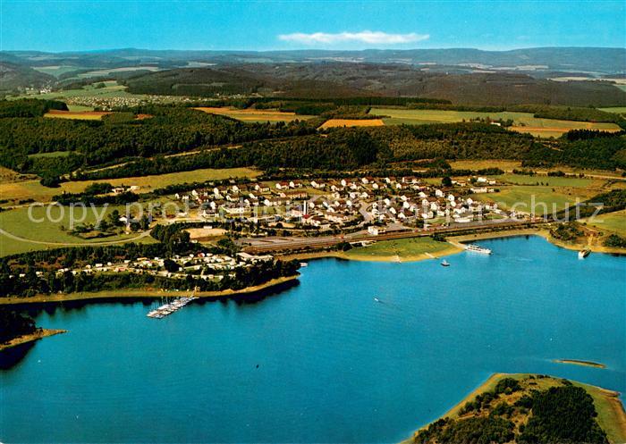 Sondern Biggesee mit Schiffsanlegestelle Fliegeraufnahme