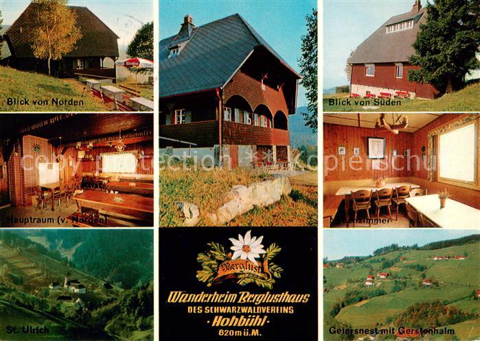 St Ulrich Schwarzwald Wanderheim Berglusthaus Hohbuehl Landschaftspanorama