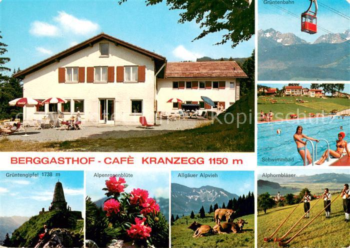 Kranzegg Berggasthof Cafe Bergbahn Freibad Alphornblaeser Alpvieh Alpenrosen Gru