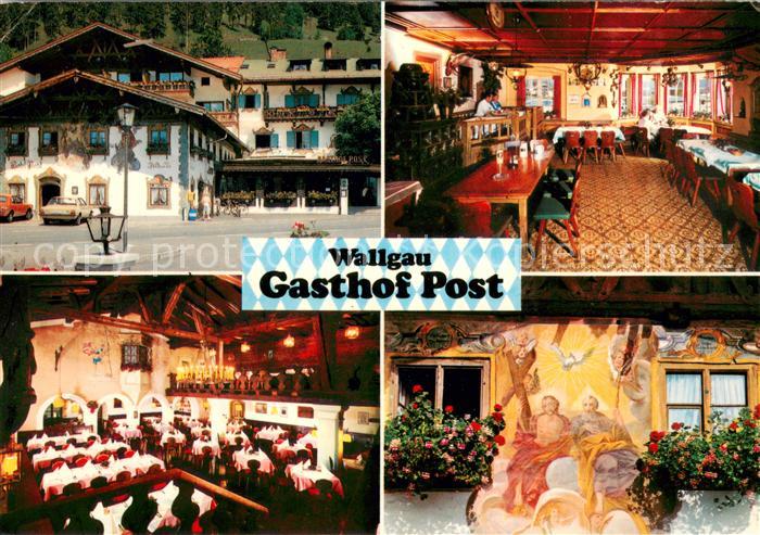 Wallgau Gasthof Post Restaurant Festsaal Oberbayerische Lueftlmalerei