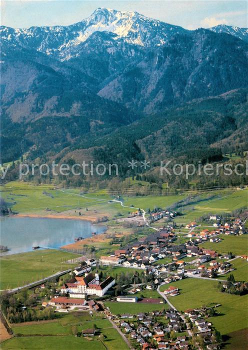 Schlehdorf am Kochelsee mit Heimgarten Fliegeraufnahme