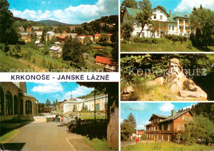 Janske Lazne Panorama Kurhaus Kolonnade Statue Hotel