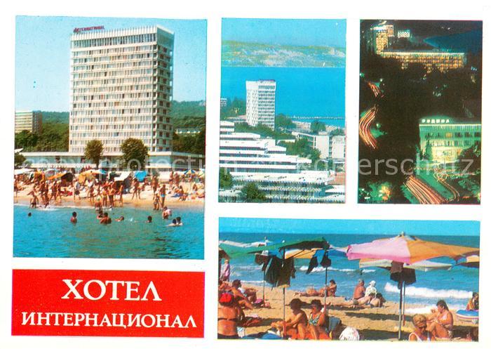 Slatni Pjasazi Hotel International Strand Nachtaufnahme