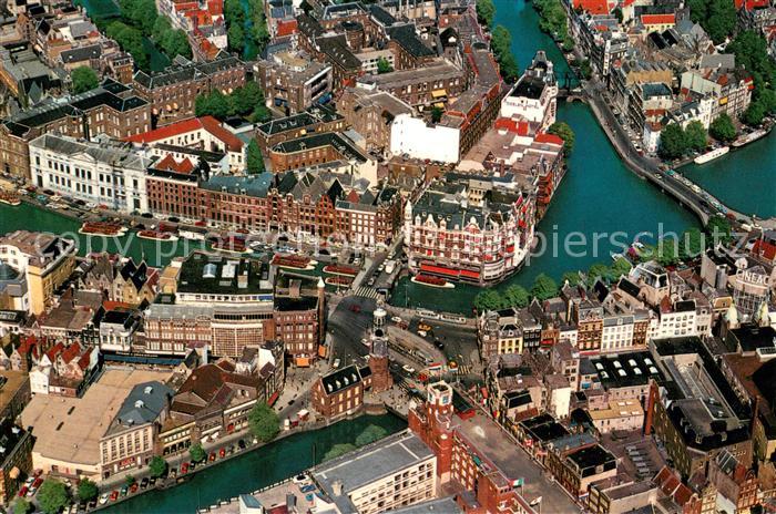 Amsterdam Niederlande Luchtopname van de Munttoren en het Muntplein