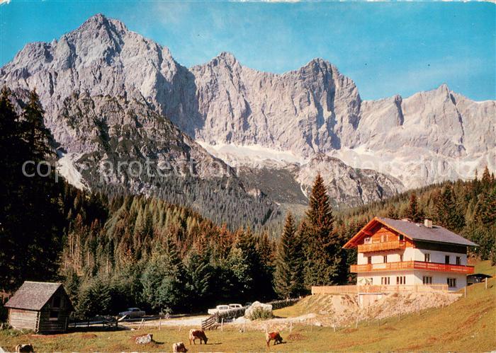 Ramsau Dachstein Steiermark Alpengasthof und Pension Dachsteinruhe mit Dachstein