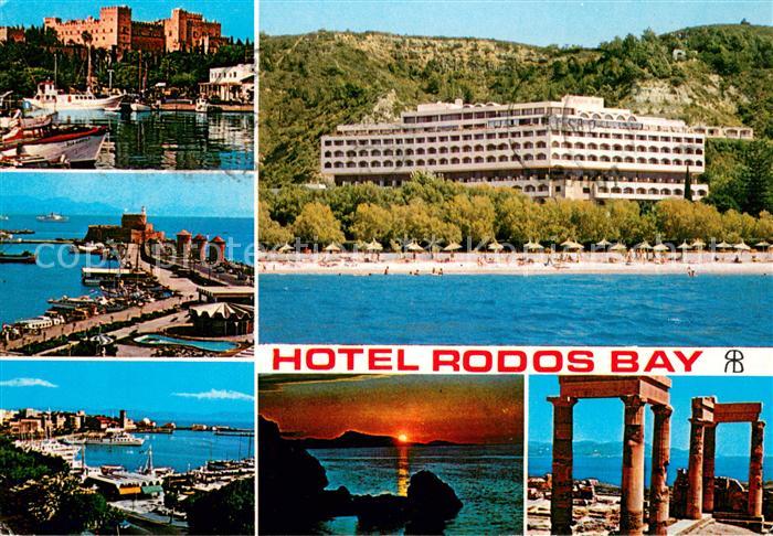 Rhodos Rhodes aegaeis Hotel Rodos Bay Festung Hafenpartien Tempelruine