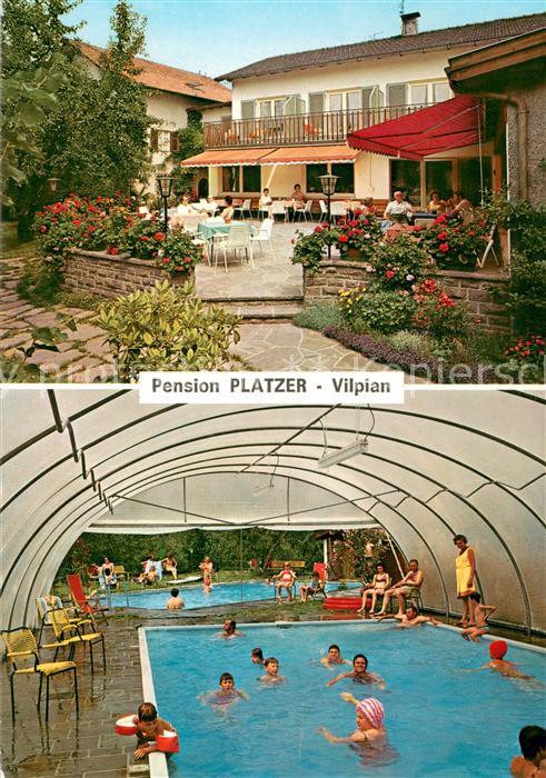 Vilpian Suedtirol Pension Platzer Terrasse Schwimmbad