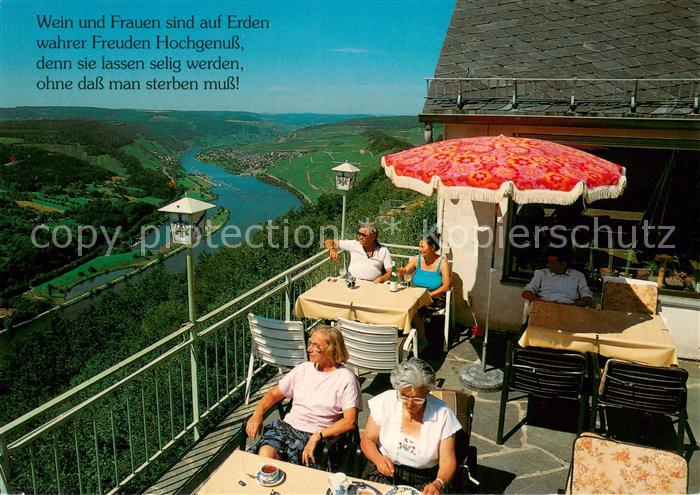 Starkenburg Weinstube Moselblick Terrasse Moselpartie
