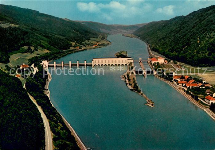 Jochenstein Niederbayern Donau Kraftwerk Schleuse Fliegeraufnahme