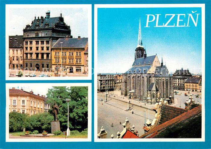 Plzen Pilsen Altstadt Rathaus Kathedrale Denkmal