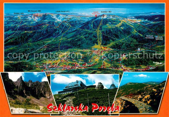 Szklarska Poreba und Umgebung aus der Vogelperspektive Gebirgspanorama Bergbaude