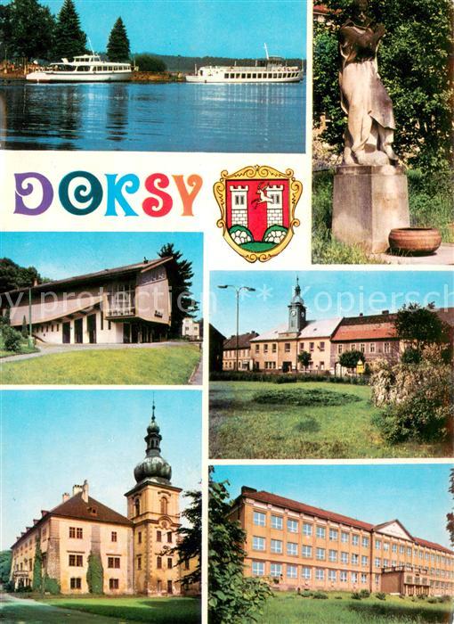 Doksy Hirschberg See  Fahrgastschiff Machovo See Denkmal Statue Kino Schloss