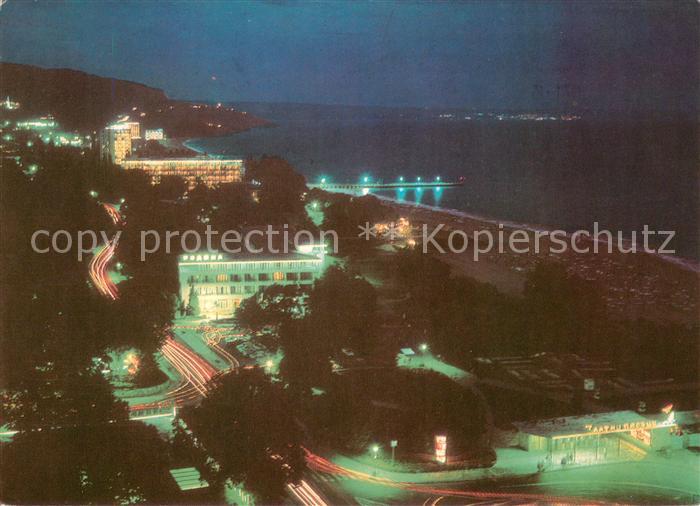 Slatni Pjasazi Nachtaufnahme Kuestenort am Schwarzen Meer