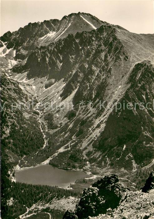 Strbske Pleso Bergwelt Hohe Tatra Blick zum Popradske pleso Bergsee