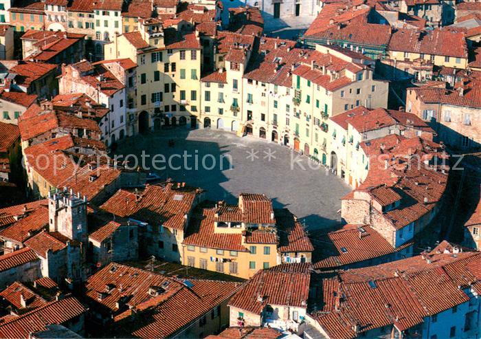 Lucca Anfiteatro Romano e Basilica di San Frediano veduta aerea